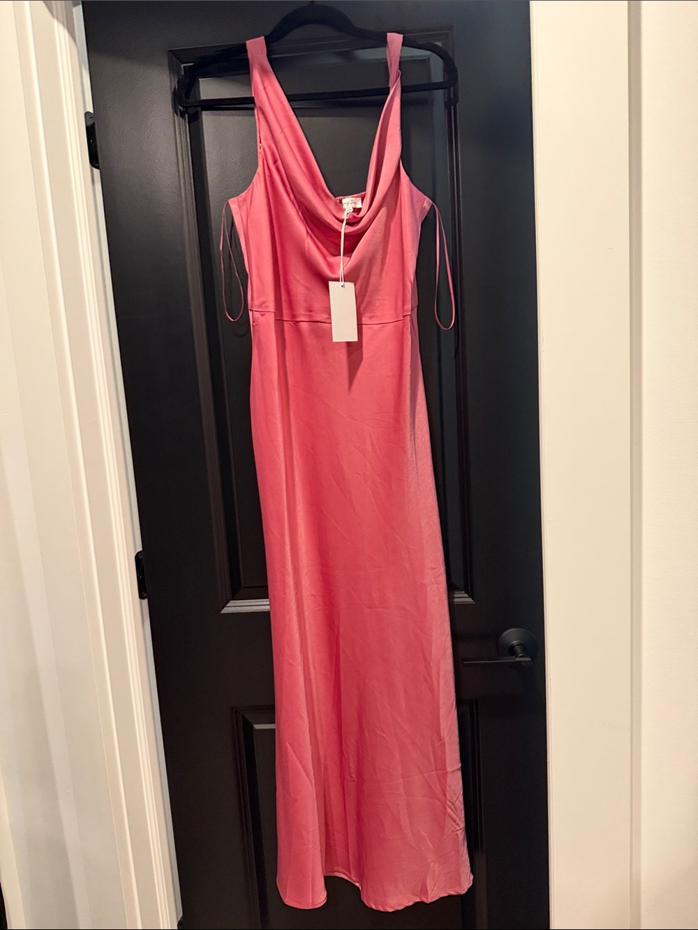 emory park Coral Slip Dress with Cowl Neck